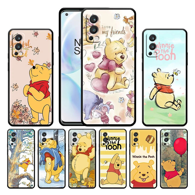 

Winnie the Pooh Cute Anime Case For OnePlus Nord 2 CE 5G 9 9Pro 8T 7 7ro 6 6T 5T Pro Plus Silicone Soft Black Phone Cover Capa