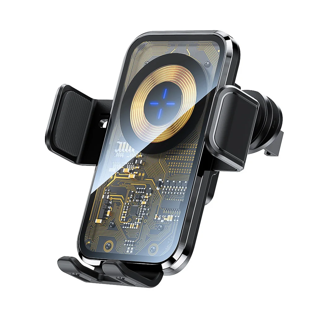 

1pc Car Induction Wireless Charging Stand 15W Fast Wireless Car Charger Mobile Phone Automatic Clamping Mount Holder