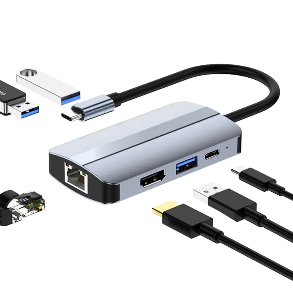 

USB-разветвитель 6 в 1, USB 3,0, HDMI, Gigabit Ethernet