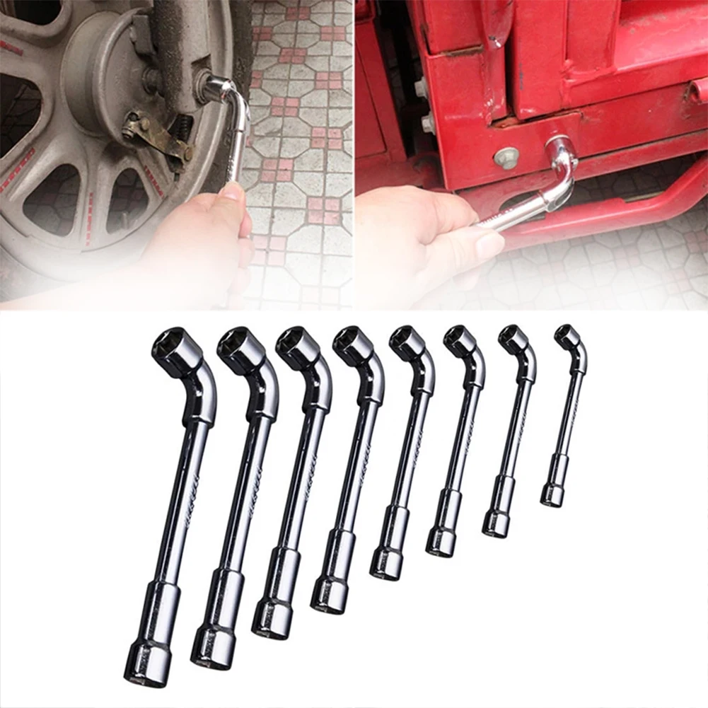 

1 Pcs Socket Wrench 6-13mm L Type Pipe Perforation Elbow Wrench Outer Hexagon Sleeves Wrench Hand Repair Tools