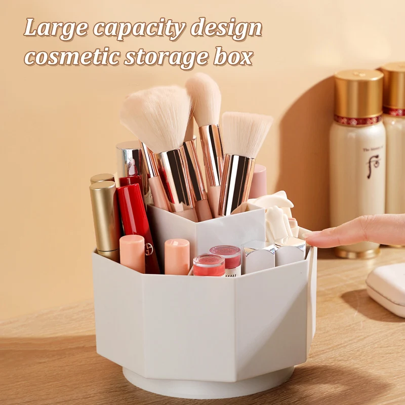 

360° Rotating Pen Holder Pencil Makeup Bucket Brush Holder Cosmetic Storage Box Compartment Lipstick Home Desktop Organization
