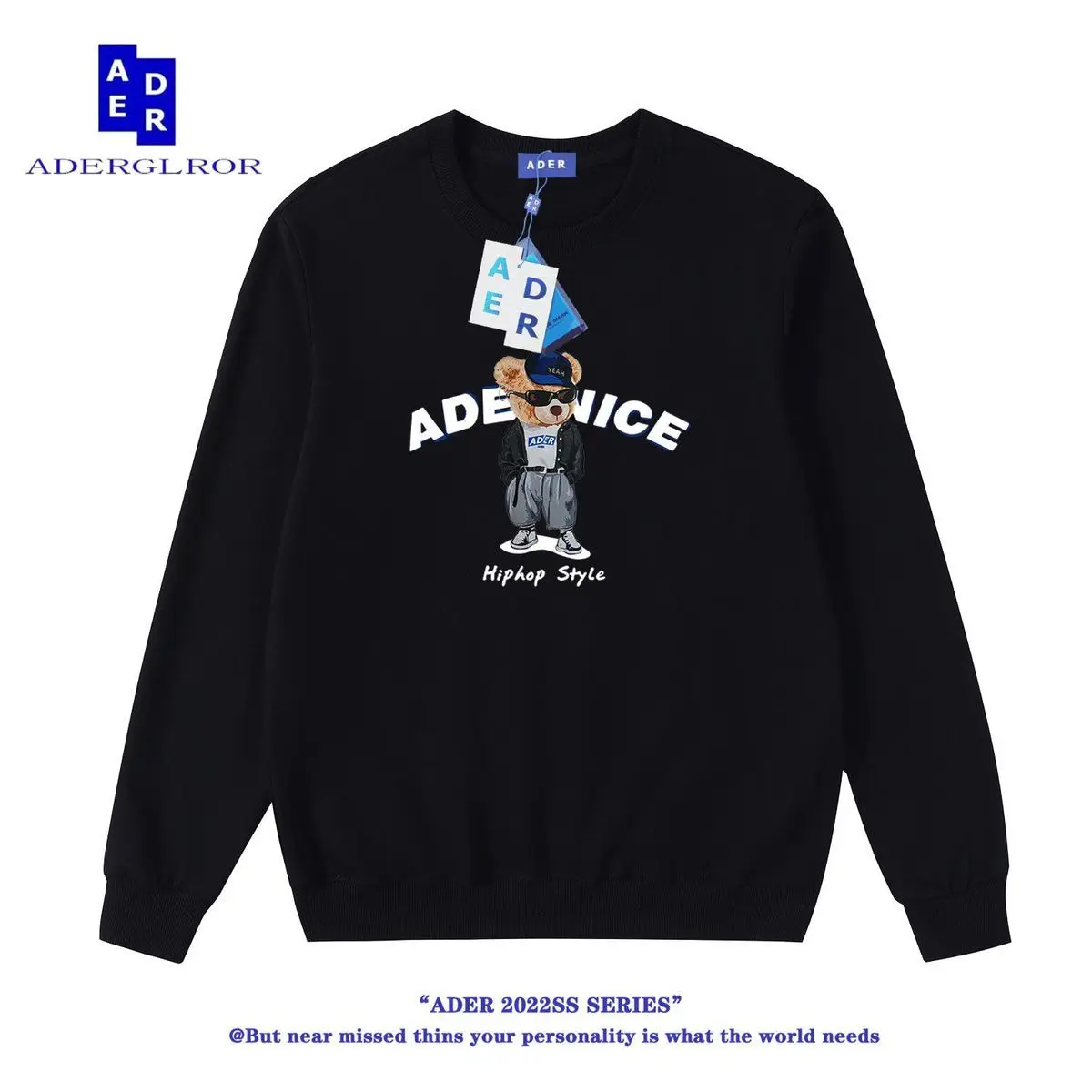 ADER Pullover Hoodies and Sweatshirts New Loose Jacket Print Long Sleeve Crew Neck Men's