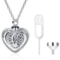 s925 sterling silver love necklace dog footprint urn pendant new accessories