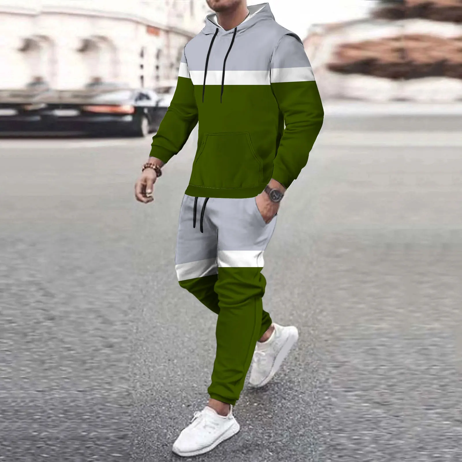 2023 Men Hooded Tracksuit Set Hoodie + Sweatpants Sport Clothing Top Quality Pullover Tops Male Hoody Track Suit