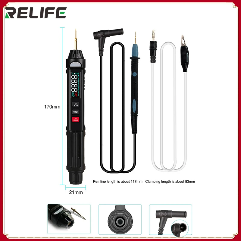 

Многофункциональный мини-мультиметр RELIFE DT-01 Smart Pen, бесконтактный Тестер, измеритель фазовой последовательности для фотоэлементов, инструменты для ремонта