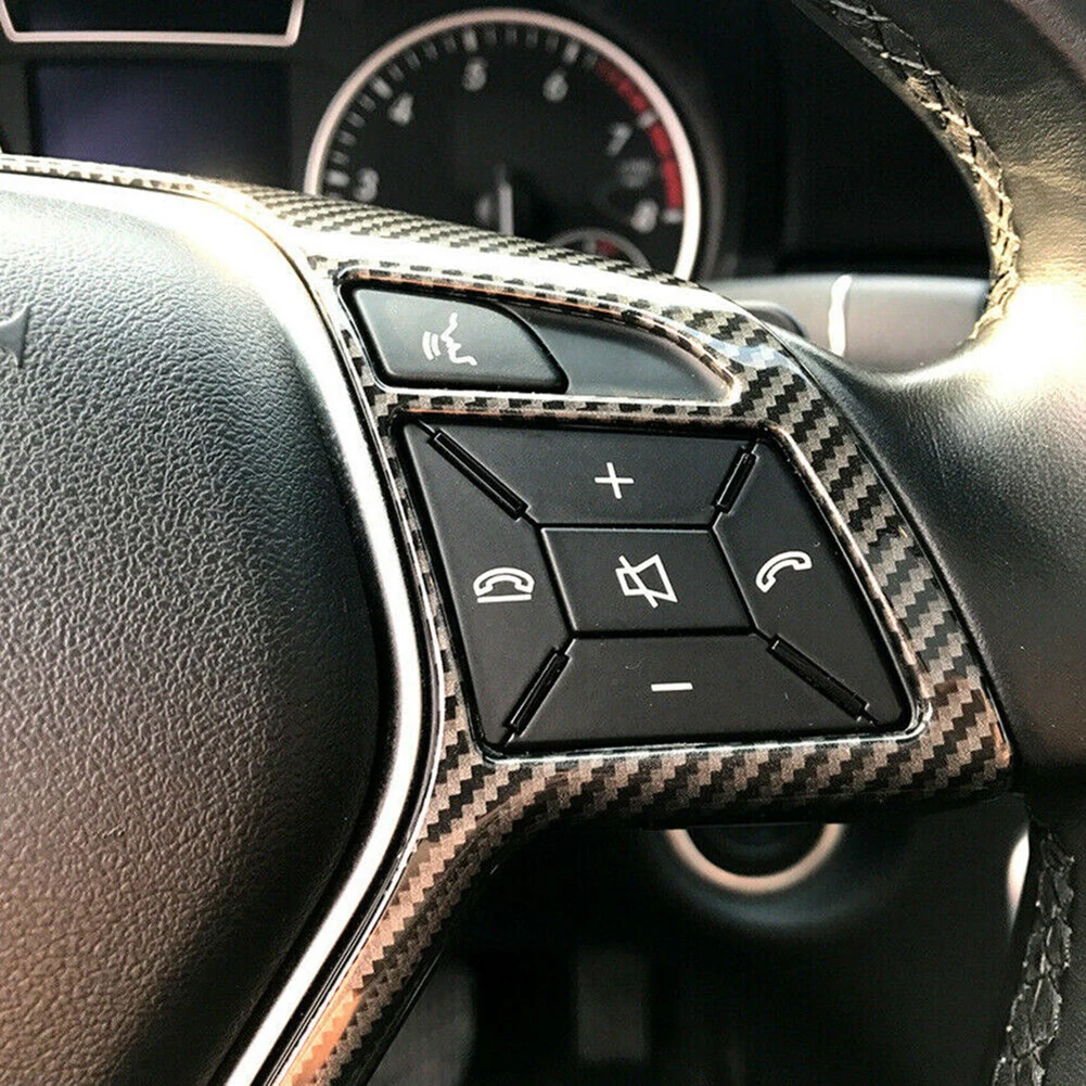 

Car ABS Carbon Fiber Style Steering Wheel Trim Cover Frame Decoration Fit For Mercedes For Benz A B C CLA GLA GLK CLS W204 W212