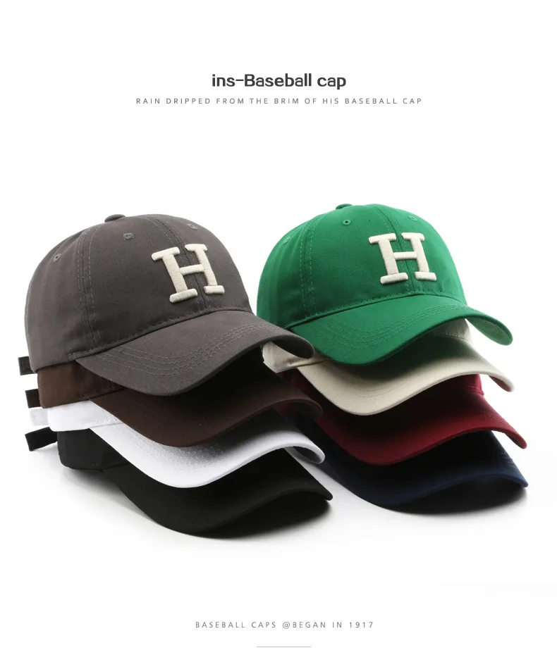 

2023 Fashion Cotton Baseball Caps For Men Women Summer Letter H Embroidered Snapback Hats Outdoor Sport Casquette Dad Hat Gorro