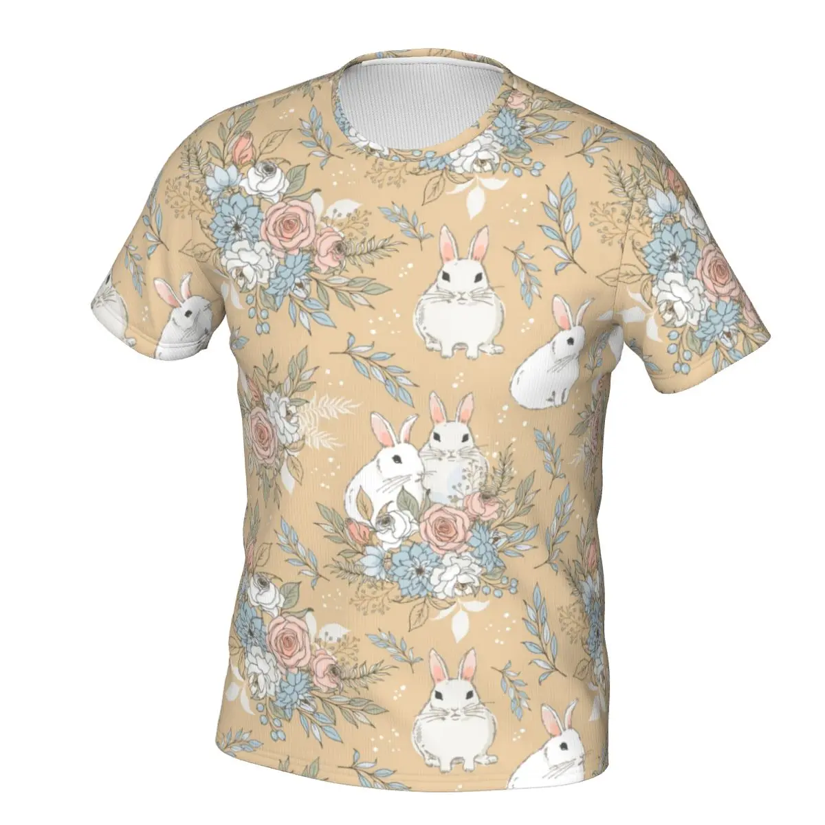 Симпатичная Пасхальная футболка ретро футболки с цветочным принтом кроликов