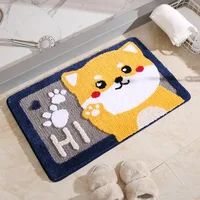 Inyahome Bathroom Decor Bath Mat Floor Rugs Non Slip Water Absorbent Plush Microfiber Water Absorbent for Tub Shower and Bath