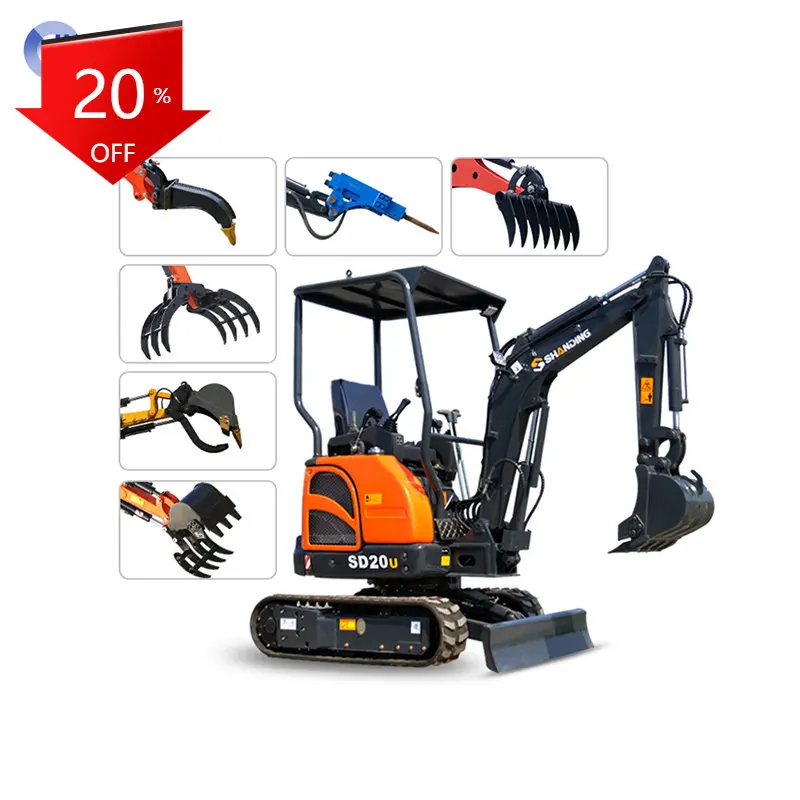 

Used Kubota/Yanmar Engine 2 Ton 3 Ton Mini Excavator Digging 0.8 Ton 1 Ton Hydraulic Small Micro Digger Minibagger Machine