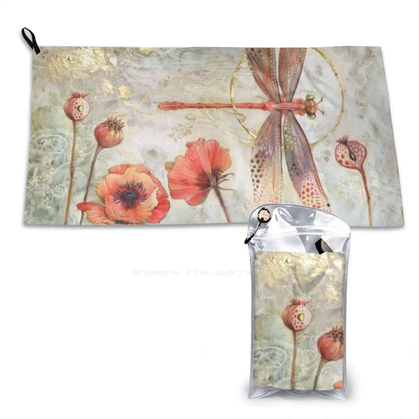 Bath Washcloth Insect Dragonfly Beautiful Stained Glass Stephanie Law