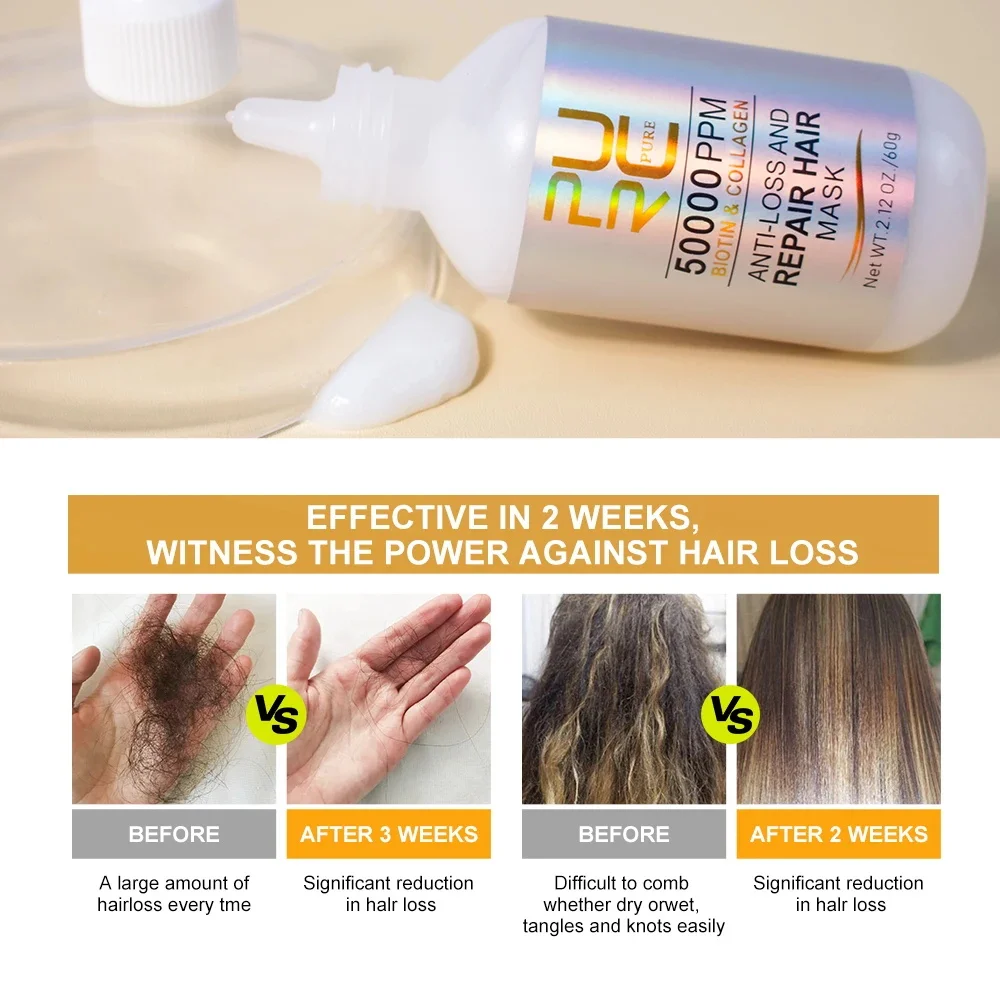 Профессиональная маска для волос PURC средство выпадения выпрямления сухая и