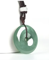 burmese jade donut pendant carved gemstone green luxury man natural jewelry necklace real gifts for women emerald jadeite men