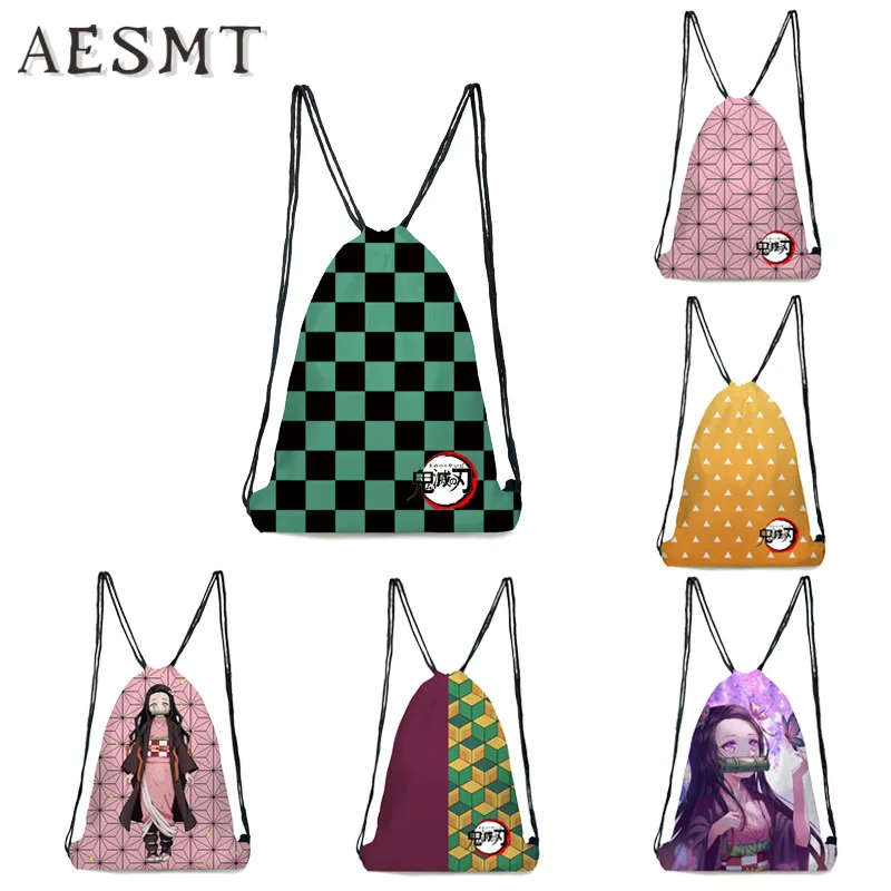 Рюкзак на шнурке для девочек и мальчиков аниме рассекающий демонов модный