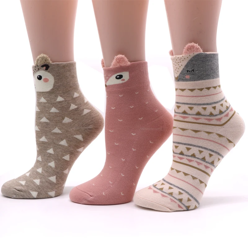 

Cartoon Women Socks Cute Cotton Animal Sock Autumn Winter Warm Socks for Lady Girls Christmas Art Socks New Year's Gifts
