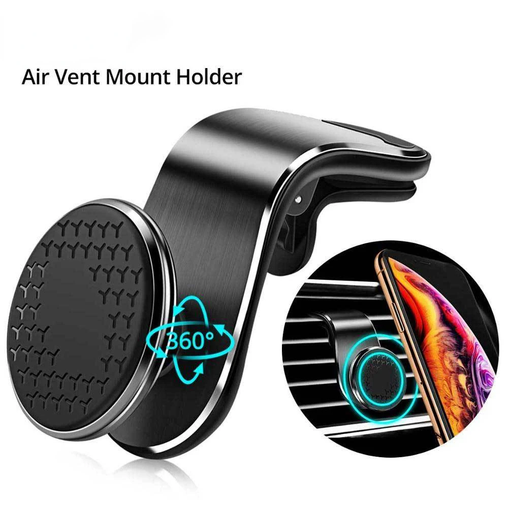 

Car Phone Holder For iPhone12 Universal Air Outlet Metal Magnetic Navigation Car GPS Bracket 360Degree Rotation Holder