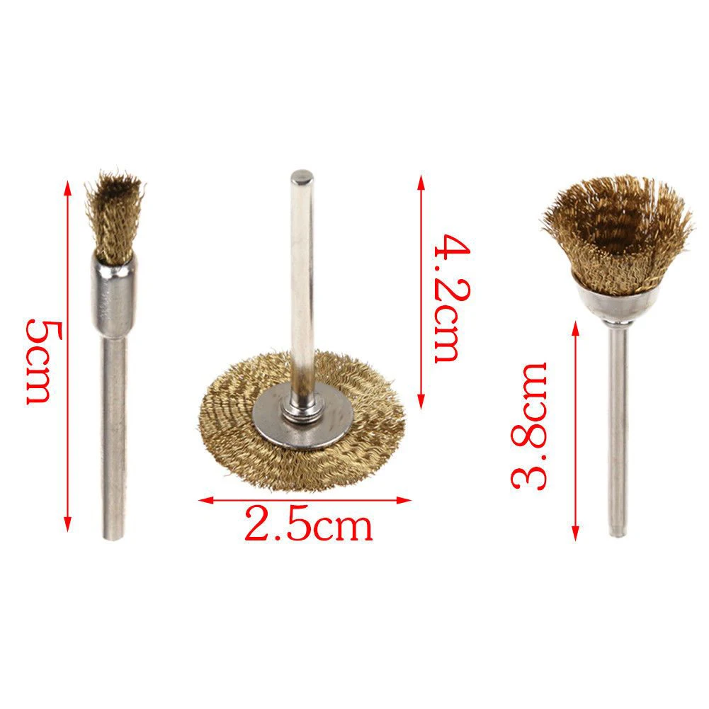 

15pcs Brass Wire Wheel Brush Pencil Cup Brush Rotary Tool For Drill Rust Weld Polishing Metal And Nonmetal Materials