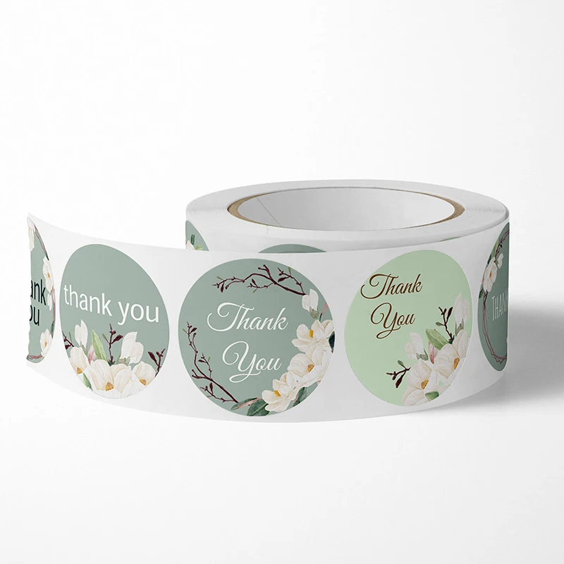 500 шт./рулон разноцветные наклейки спасибо