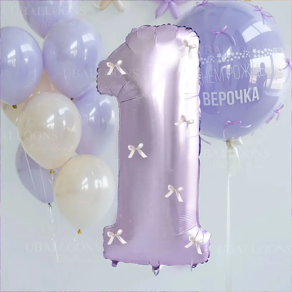 Фольгированные шары MicroPlush с номером 40 дюймов фиолетовые