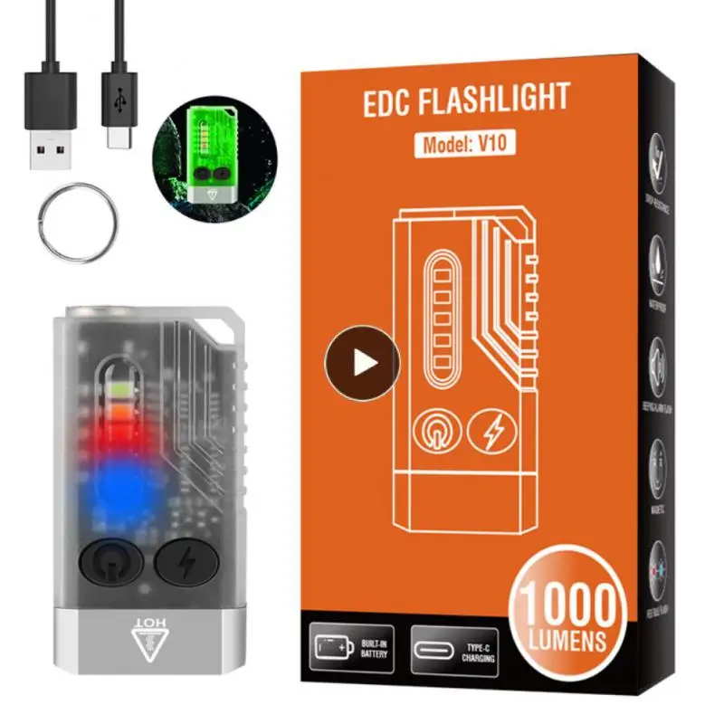 

Flashlight Portable 5v/1a Camping Light Multi-function Strong Light Work Light Camping Supplies Emergency Lamps Purple Edc