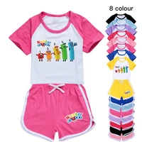 kids cute number blocks clothes toddler girls outfit toddler boy leisure clothing set baby girl short sleeve summer sportsuit