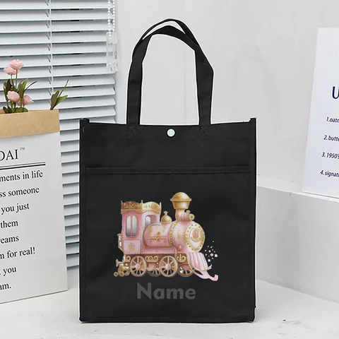 Персонализированная детская сумка-тоут для библиотеки, домашняя школьная сумка-единорог, ракета с именем, сумки для чтения книг, детская школьная сумка, детский подарок на день рождения