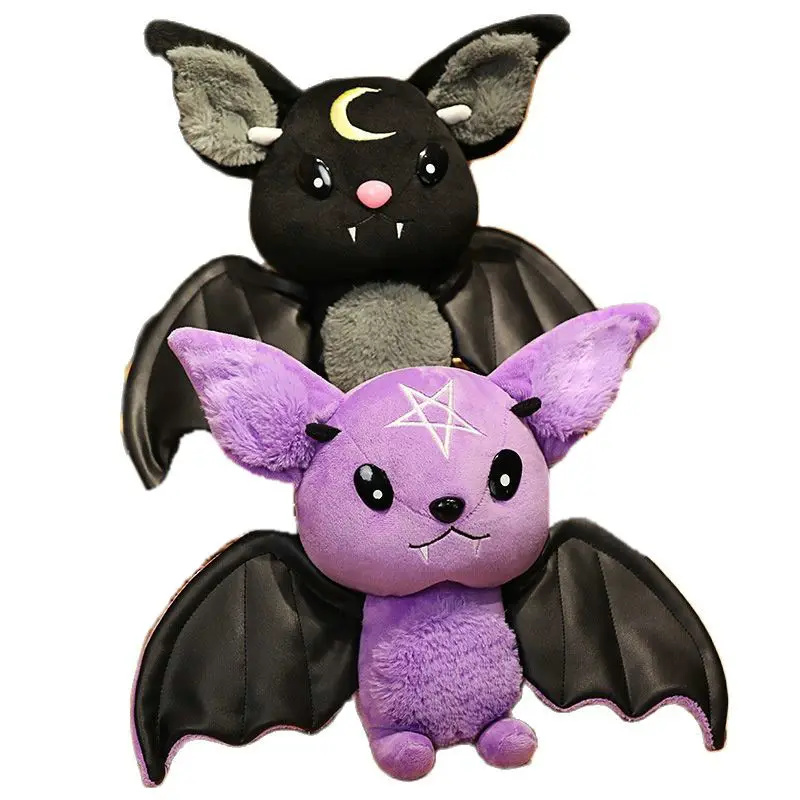 30/45cm Kawaii Plushie Dark Series Plush Bat Toy Pentacle Moon Bat Doll Stuffed Gothic Rock Style Bag Halloween Plush BabyToy