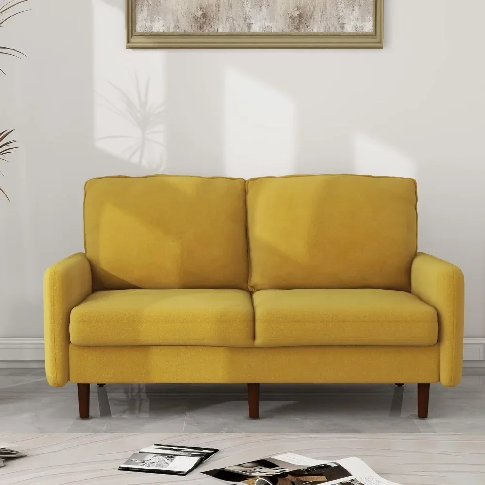 Фото L Диван с 2 сиденьями с подлокотником, мягкое сиденье Love Seat, бархатные 2-местные диваны для гостиной, диван с 2 сиденьями №2