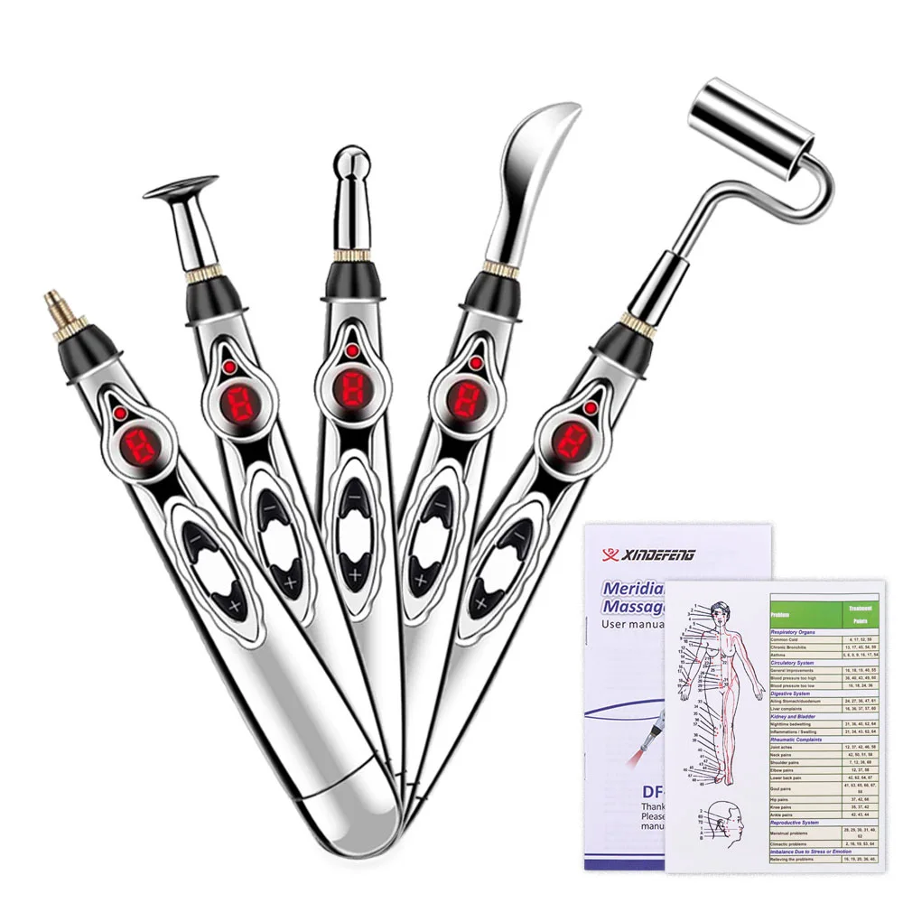 

5 Heads Meridian Laser Pointer Acupuncture Energy Pen Electronic Pulse Muscle Massage Stimulator Pain Relief Relax Health Tools
