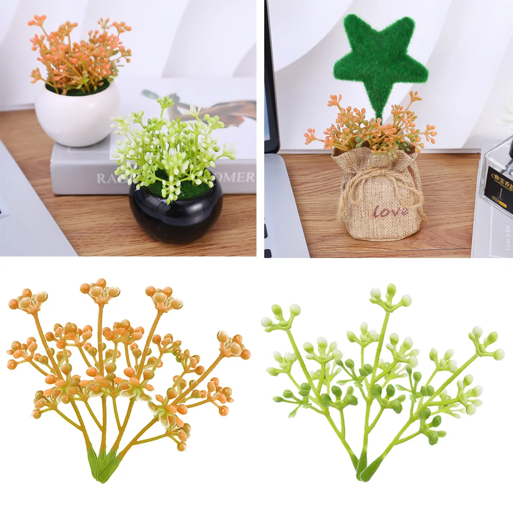 

10PCS Artificial Plants Simulated Leaf Creative Bonsai Simulation Plants Decor Living Room Garden Home Decoration & Accessories