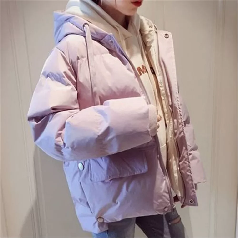 

New2022 Coat Women 2021 Fashion Winter Jacket Women Cotton padded Warm Parka Outwear Short Hooded Solid Female Jackets Clothing