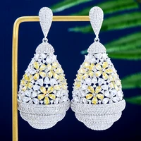 missvikki brand luxury yellow cz big pendant earrings gorgeous shiny women girl bridal noble gift high quality 2022 new design