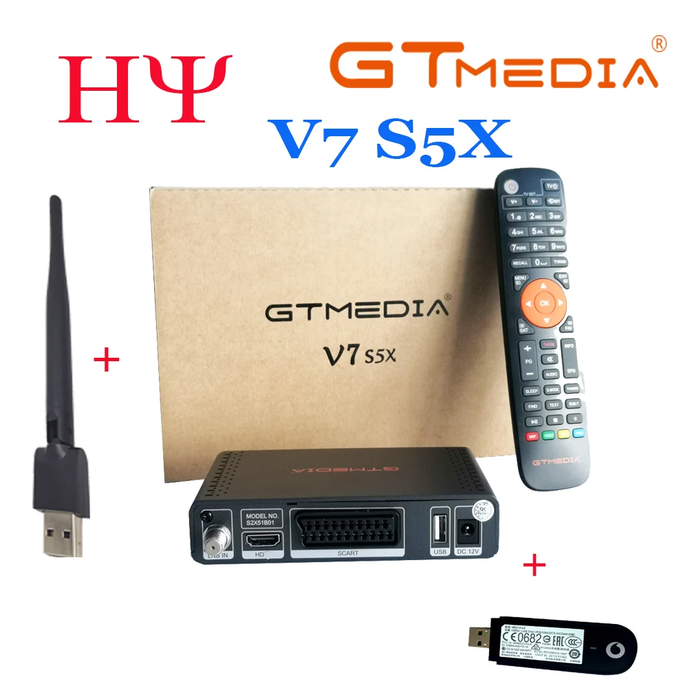

20pcs GTMEDIA V7 S5X optional 3G or WIFI DVB-S2 HD PowerVU satellite receiverDVB-S/S2/S2X AVS+ VCM/ACM vs V8 UHD v8x v7 s2x