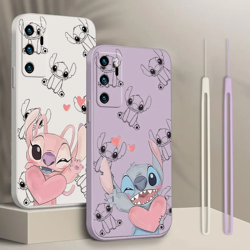 

Anime Stitch Cute Phone Case For OPPO Find X5 X3 X2 Lite Pro Neo A96 A94 A93 A77 A76 A74 A73 Liquid Rope Funda Cover Soft Back