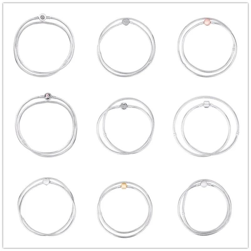 

Ожерелье-цепочка pandora из серебра 925 пробы, с кристаллами