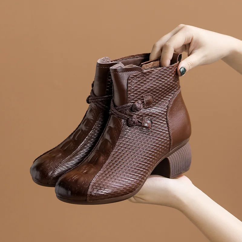 2022 New Fashion Boots for Women Autumn Short Boots Winter Side zip Women's Shoes Retro Casual Flat Ankle Boots Female