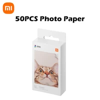 50pcs xiaomi mijia photo 3 inches printer paper portable mini pocket picture printer for photos print 300dpi with mi homes app