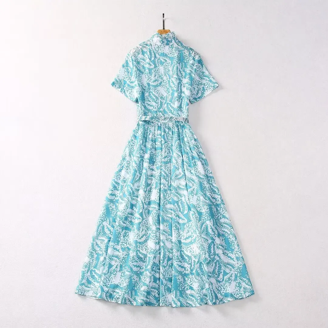 Платье-рубашка ZJYT женское с винтажным принтом модельное модное повседневное