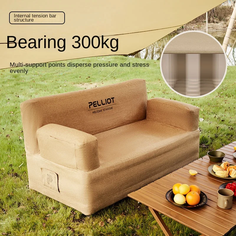 Outdoor Lazy Sofa Portable Inflatable Sofa Camping Pair Inflatable Sofa Easy Storage Outdoor Inflatable Sofa with Air Pump