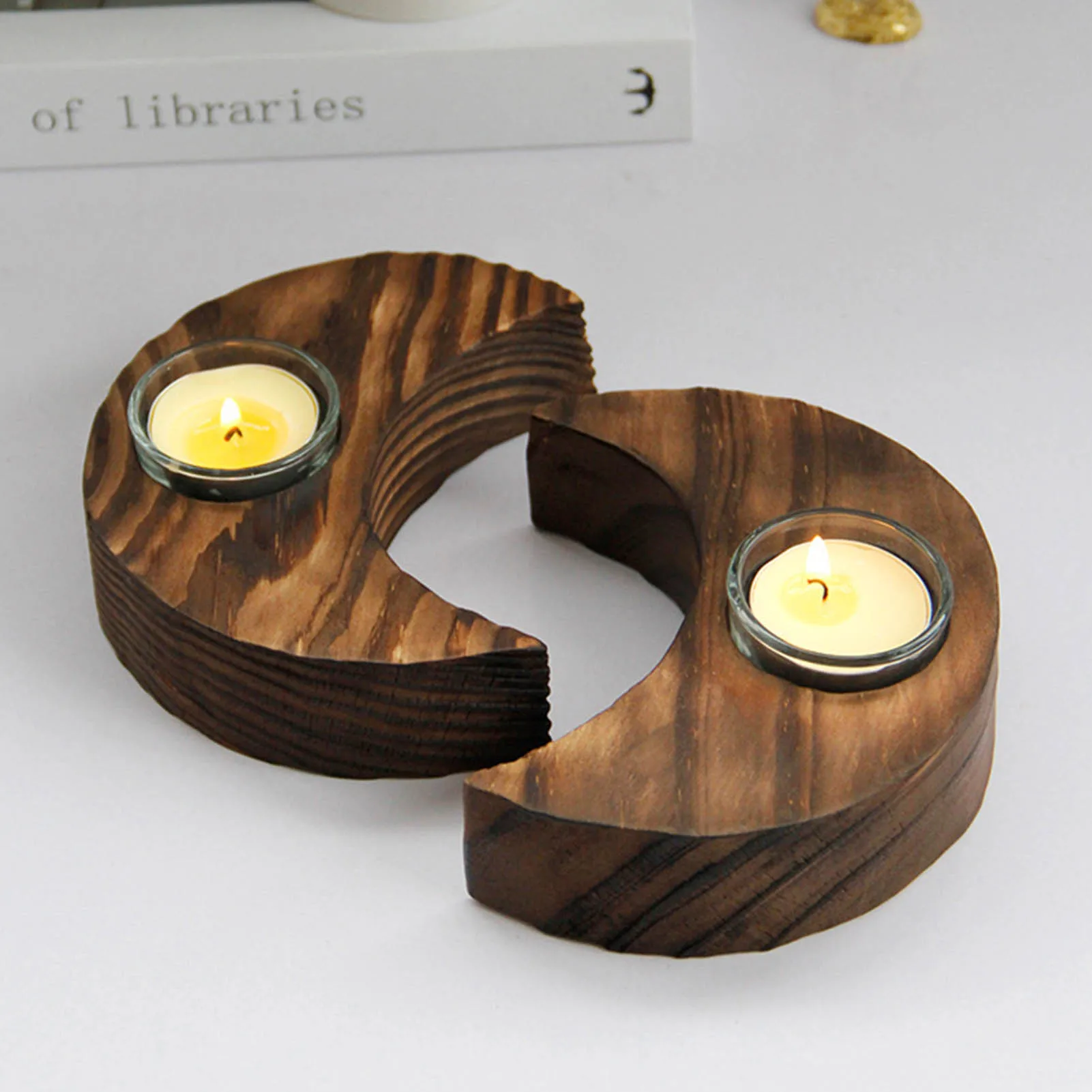 

Eid Mubarak Wooden Ornament Moon Shape Incense Burner Ramadan Eid Decor DIY Craft Mubarak Decorations For Home Eid Candlestick