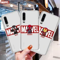 marvel hero logo anime transparent clear phone case for huawei honor 20 10 9 8a 7 5t x pro lite 5g etui coque hoesjes comic f