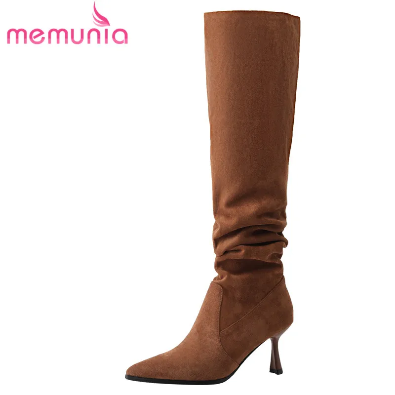 

Женские зимние сапоги из флока без застежек, Размеры 33-41