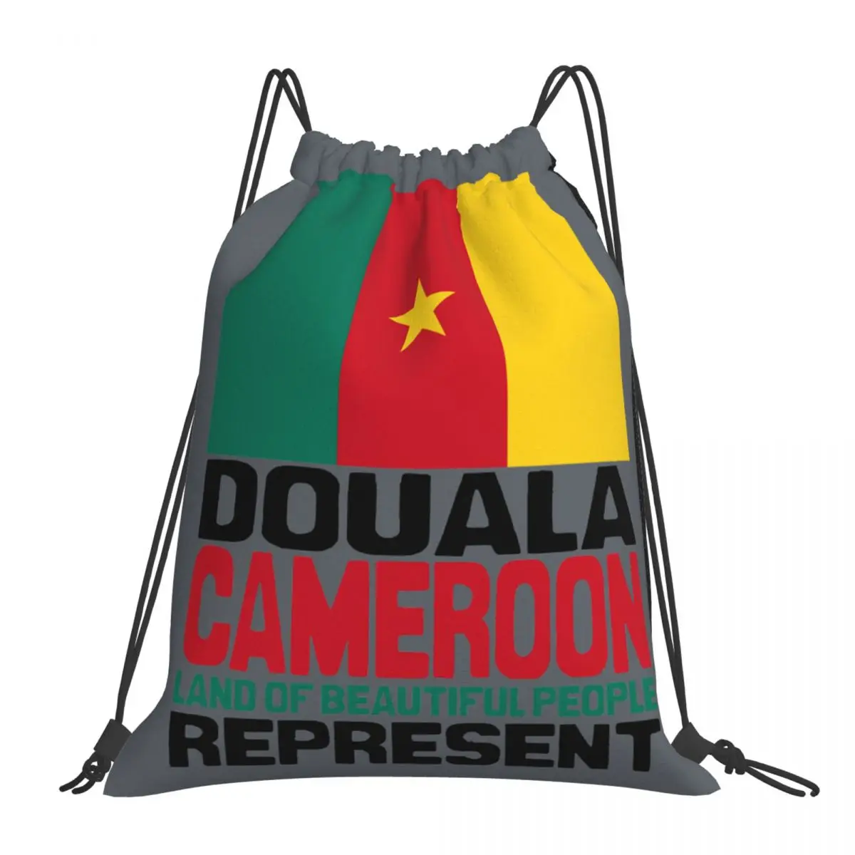 

Drawstring Bags Gym Bag Douala Cameroon, Represent Long Graphic Backpack R330 Rucksack Sarcastic