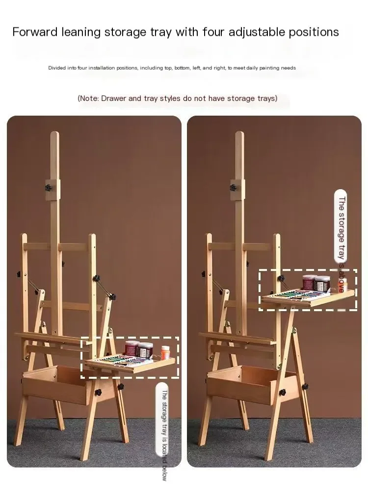 Мольберт Доска для рисования Художественный студенческий стиль ящика Подставка