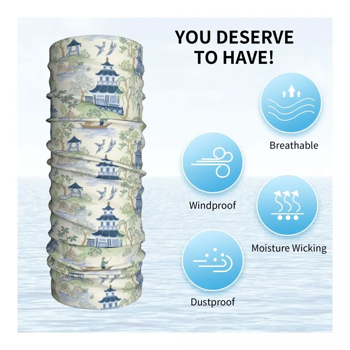 Винтажная бандана в стиле шинуазри ивы пагода гетры для лыжного велоспорта шарф