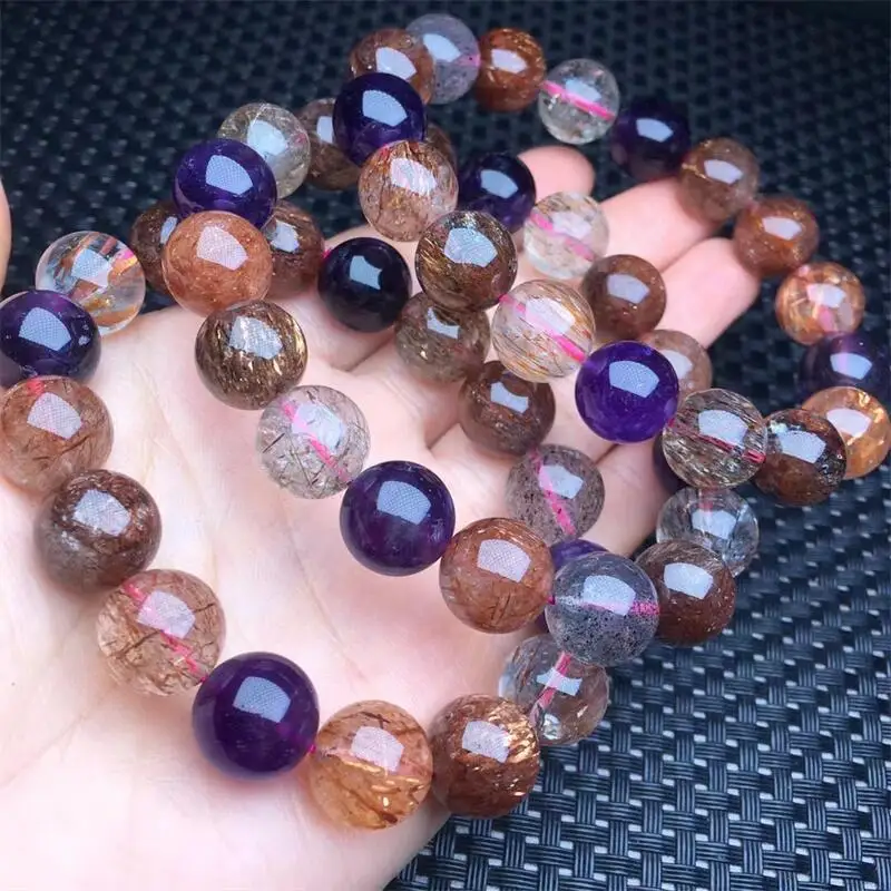 12 мм Браслет Из Натуральной Черной Смородины восстанавливающий эластичный