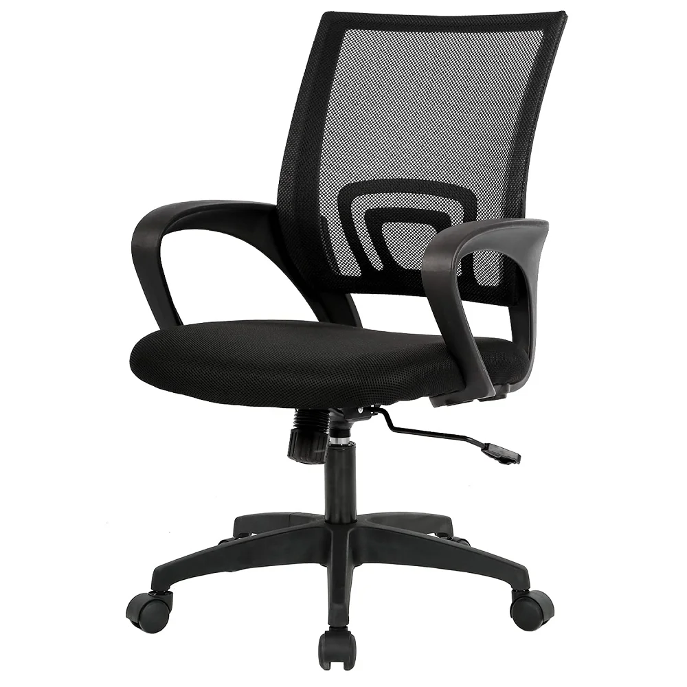 

Office Chair with Armrests Lumbar Support Ergonomic Adjustable Rolling Swivel Computer Task Back Mesh Desk Comfortable Executive