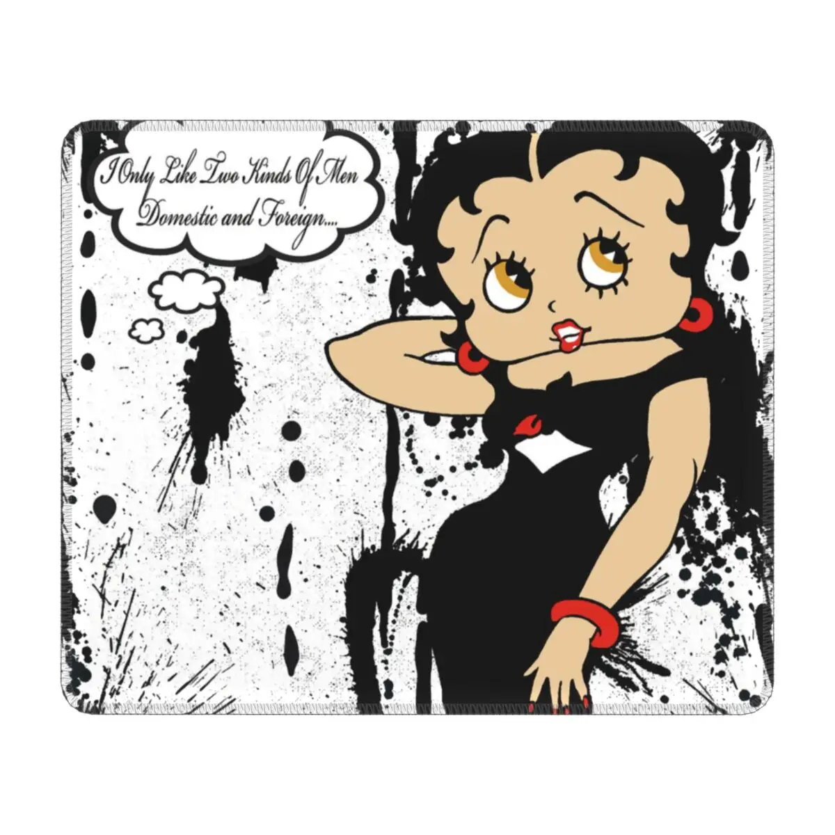 

Водонепроницаемый коврик для мыши Kawaii Betty Boops с изображением искусства из аниме, с прошитыми краями, резиновый мультяшный коврик для мыши, ге...