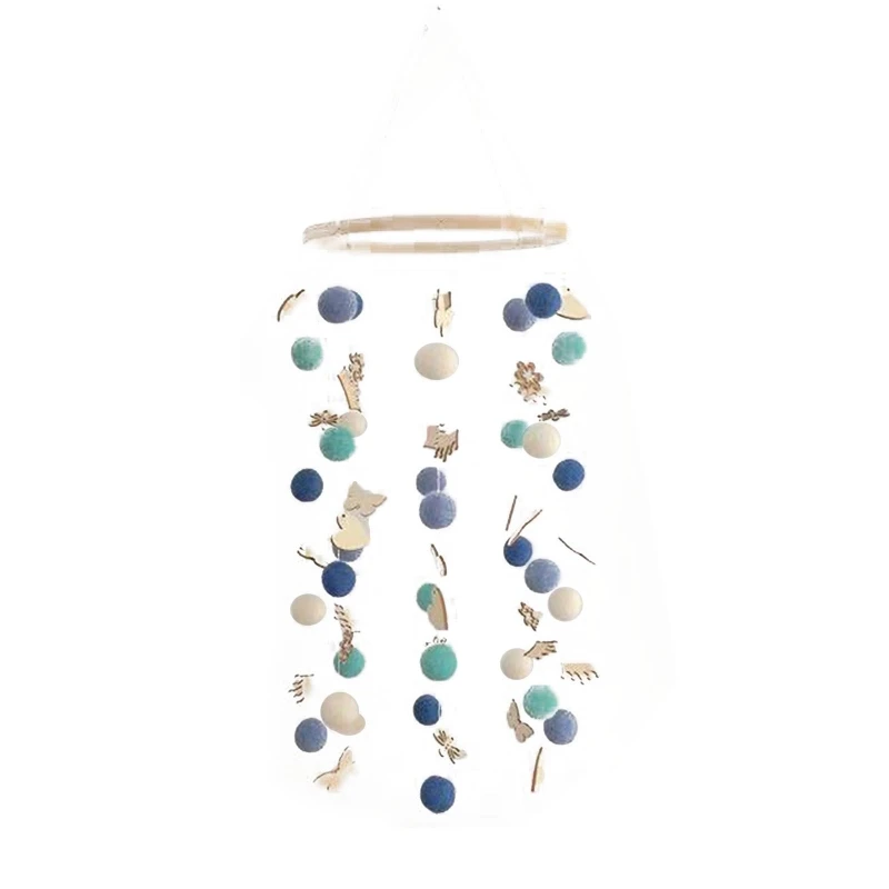 

Baby Crib Wind Chime Rainbow Fur Balls Rattle Newborn Bed Hanging Pendant Bassinet Mobile Infants Kids Room Decor P31B