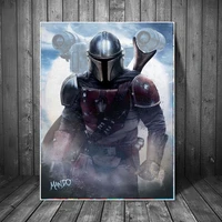 wall art star wars poster modular mandalorian pictures hd printed canvas painting spiderman home decoration living room no frame